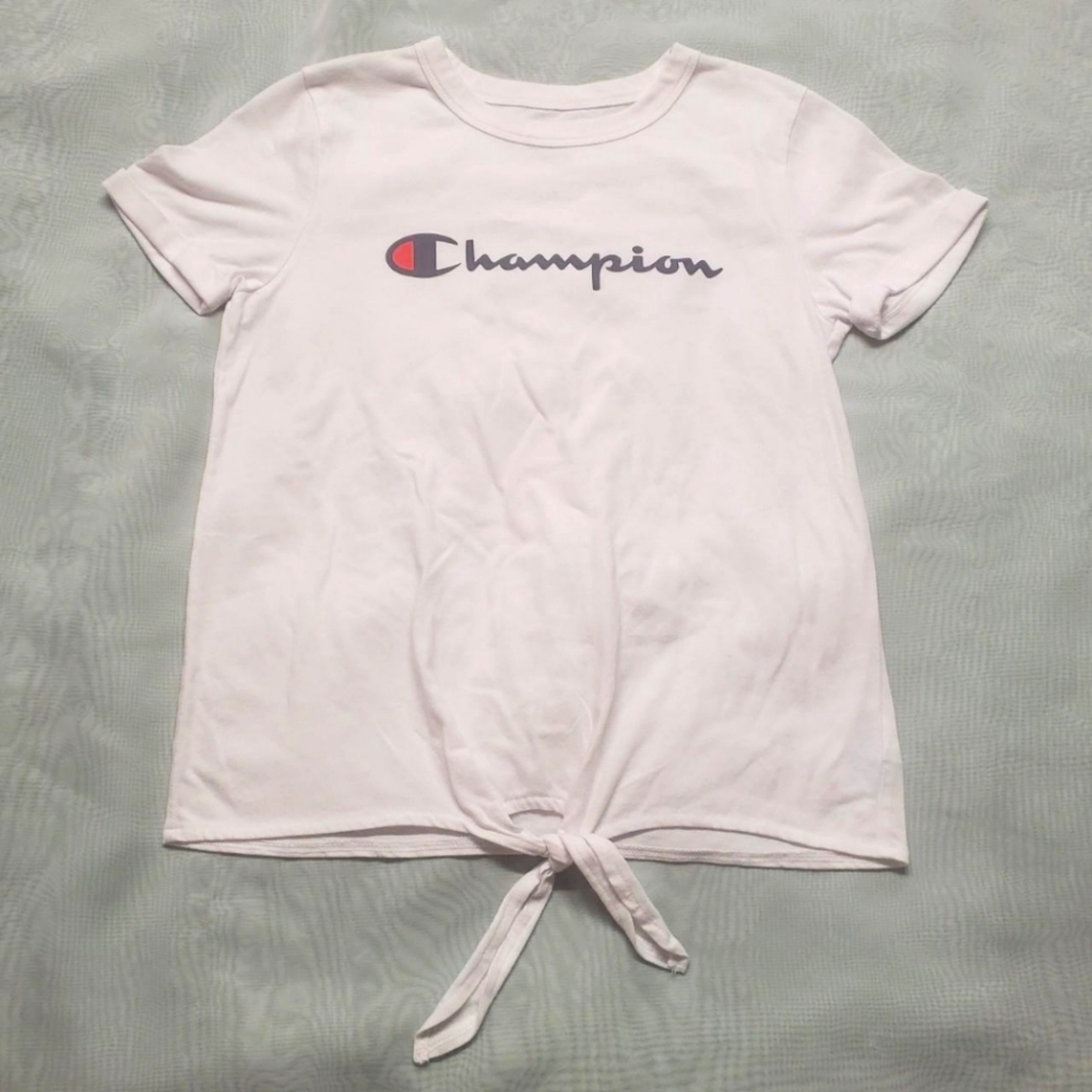 Champion White Tie Bottom T-shirt